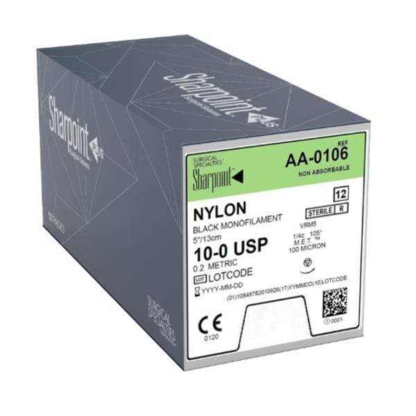 Surgical Specialties Corporation Surgical Specialties Corporation AA-0106 10/0 Nylon Suture Black Supplies reLink Medical