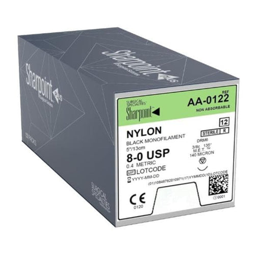 Surgical Specialties Corporation Surgical Specialties Corporation AA-0122 8/0 Nylon Suture Black Supplies reLink Medical