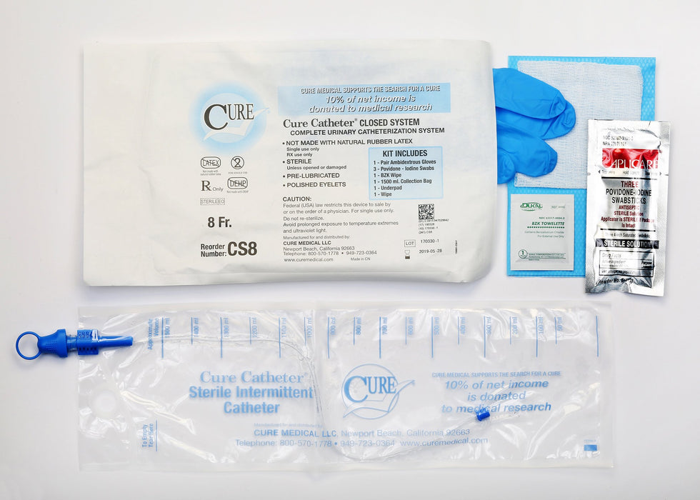 Convatec Convatec CS8 Catheter Kit Closed System Single-Use 8FR Straight Supplies reLink Medical