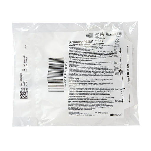 ICU Medical ICU Medical 14242-28 Primary Plumset Clave Y-Site 104" Supplies reLink Medical