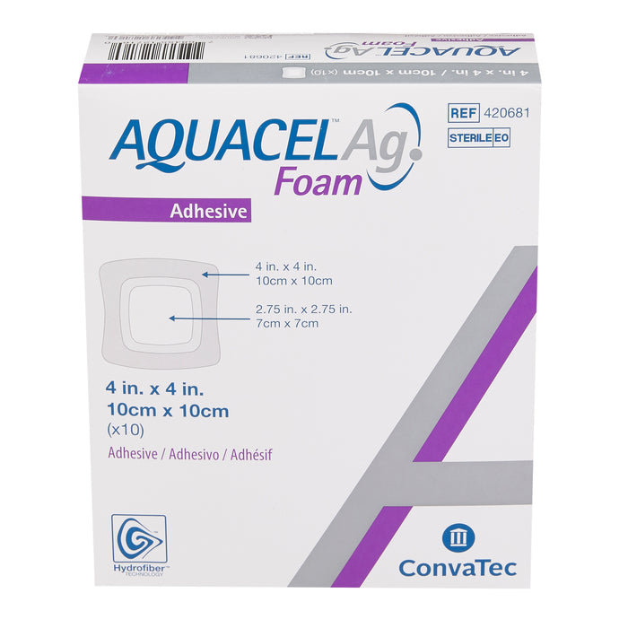 Convatec Convatec 420681 Ag Foam Dressing Adhesive 4" x 4" Accessories reLink Medical