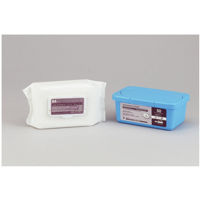 AMD-Medicom AMD-Medicom A40001 Washcloth 10" x 13" Pre-Moistened 50/tub 12 Supplies reLink Medical