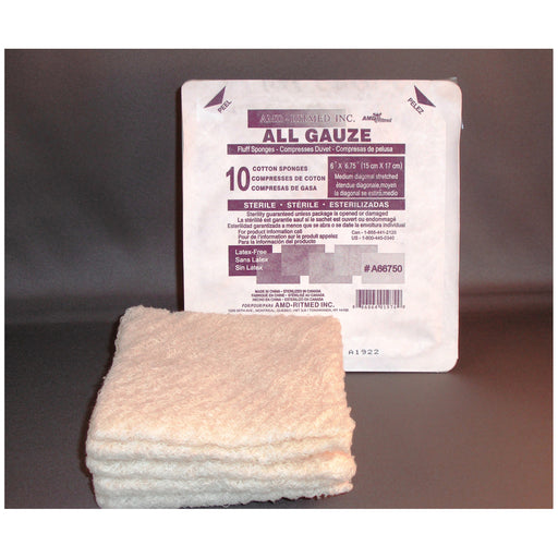 AMD-Medicom AMD-Medicom A66750 Fluff Sponge 6" x 6‚¾" Sterile 10/hard tray 48 Supplies reLink Medical