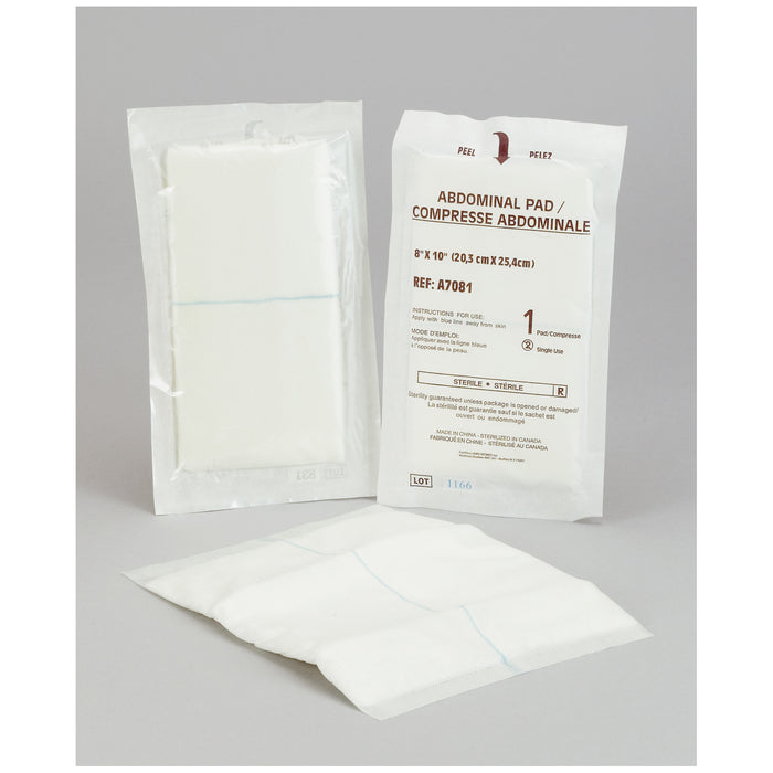 AMD-Medicom AMD-Medicom A7081 Abdominal Pad 8" x 10" Sterile 1s Sealed Ends Supplies reLink Medical