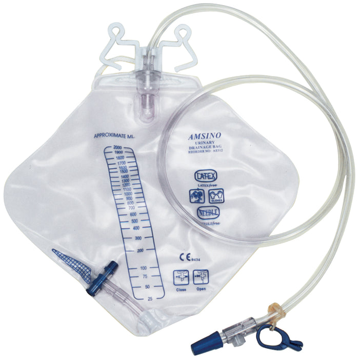 Amsino International, Inc. Amsino AS302 Drainage Bag 2000mL Anti-Reflux Supplies reLink Medical