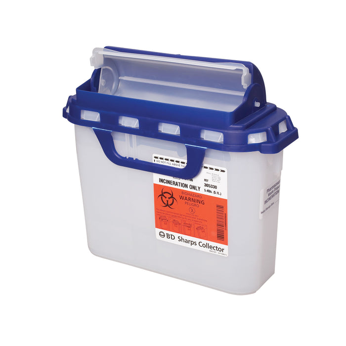 Becton Dickinson (BD) BD 305058 Sharps Collector 5.4 Qt Pharmacy Dual Opening Hinged Top Supplies reLink Medical