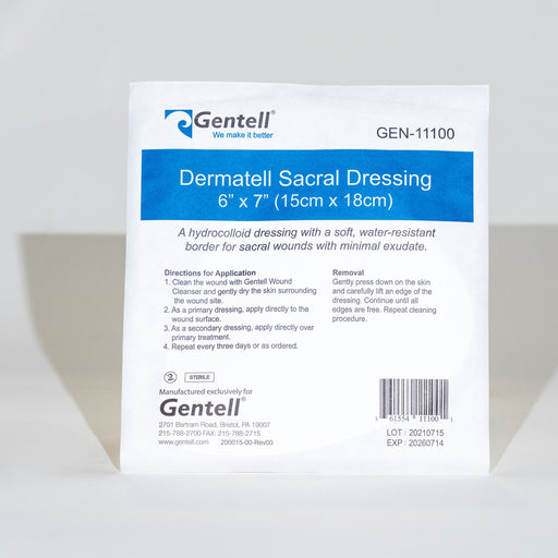 Gentell Gentell GEN-11100 Dermatell Hydrocolloid Sacral Dressing 6" x 7" Supplies reLink Medical