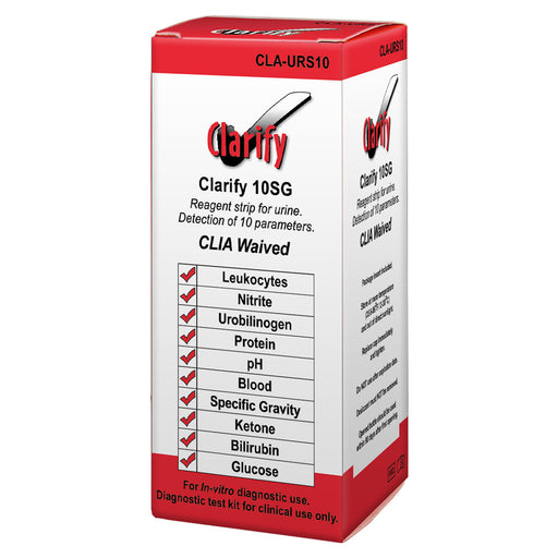 Clarity Diagnostics, LLC Clarity Diagnostics LLC CLA-URS10 Clarify Urine Reagent Strips Supplies reLink Medical