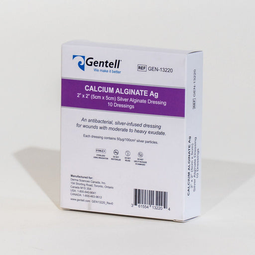 Gentell Gentell GEN-13220 Calcium Alginate Ag 2" x 2" Dressing Supplies reLink Medical
