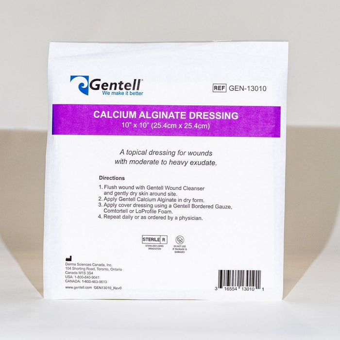 Gentell GEN-13010 Calcium Alginate Dressing 10" x 10"