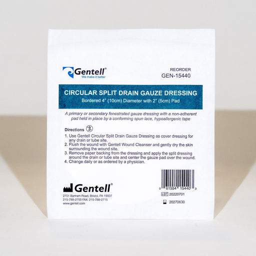 Gentell Gentell GEN-15440 Circular Split Drain Gauze 4" Supplies reLink Medical