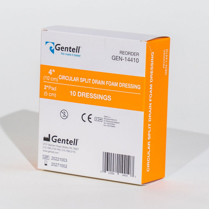 Gentell Gentell GEN-14410 Circular Split Drain Dressing 4" Supplies reLink Medical