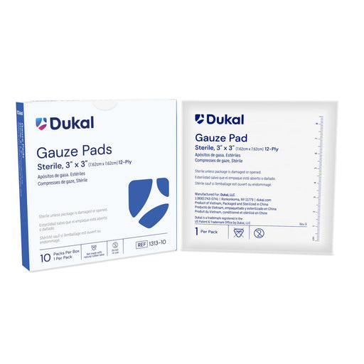 Dukal Corporation Dukal Corporation 1313-10 Gauze Pad 3" x 3" 12-Ply Sterile 1/pk Supplies reLink Medical