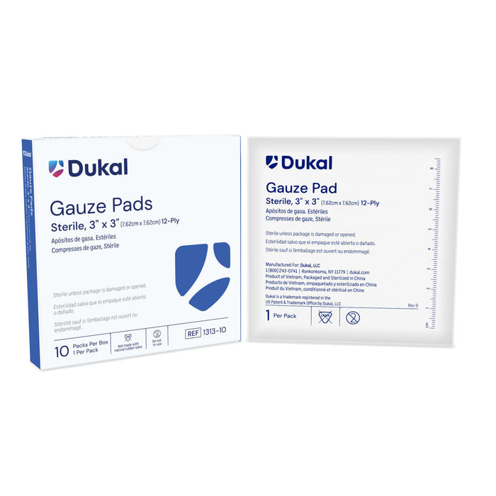 Dukal Corporation Dukal Corporation 1313-10 Gauze Pad 3" x 3" 12-Ply Sterile 1/pk Supplies reLink Medical