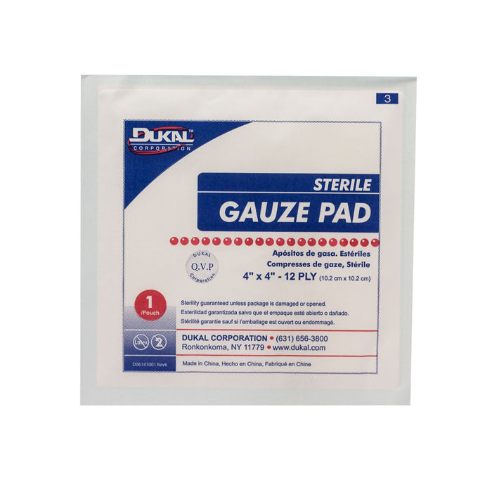 Dukal Corporation Dukal Corporation 1414-10 Gauze Pad 4" x 4" 12-Ply Sterile 1/pk Supplies reLink Medical
