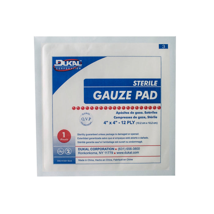 Dukal Corporation Dukal Corporation 1414-25 Gauze Pad 4" x 4" 12-Ply Sterile 1/pk Supplies reLink Medical