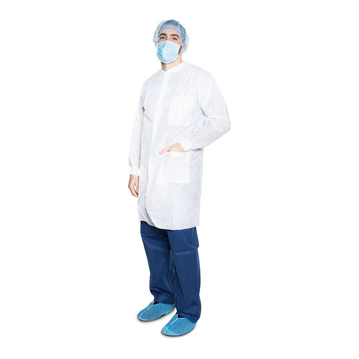 Dukal Corporation Dukal Corporation 342P Pocket Lab Coat Large White 35gm SMS Supplies reLink Medical