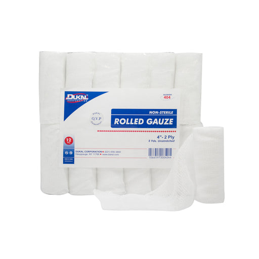 Dukal Corporation Dukal Corporation 404 Rolled Gauze 4" x 5 yd Non-Sterile 2-Ply 12 Supplies reLink Medical