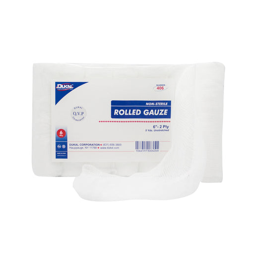 Dukal Corporation Dukal Corporation 406 Rolled Gauze 6" x 5 yd Non-Sterile 6/bg 8 Supplies reLink Medical
