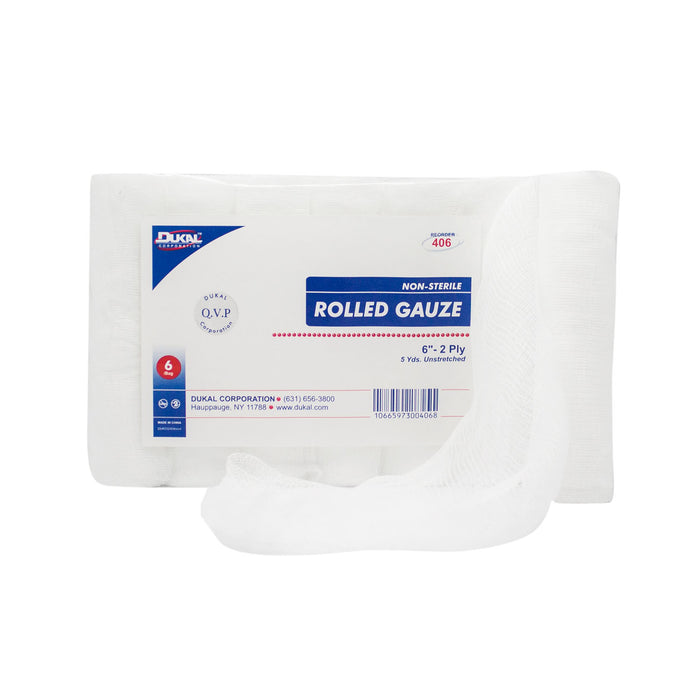 Dukal Corporation Dukal Corporation 406 Rolled Gauze 6" x 5 yd Non-Sterile 6/bg 8 Supplies reLink Medical