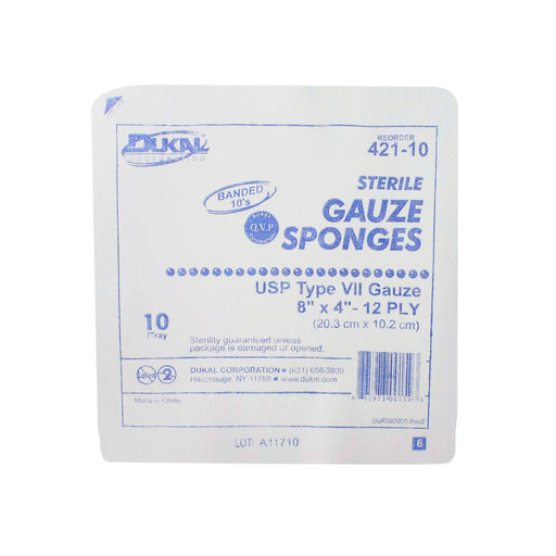 Dukal Corporation Dukal Corporation 421-10 Gauze Sponge 8" x 4" Type VII 12-Ply Supplies reLink Medical