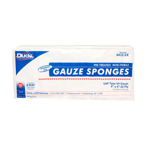 Dukal Corporation Dukal Corporation 4432-2X Gauze Sponge 4" x 4" X-Ray Detectable Supplies reLink Medical
