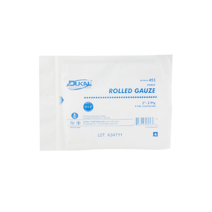 Dukal Corporation Dukal Corporation 453 Rolled Gauze 3" x 5 yd Sterile 2-Ply Supplies reLink Medical