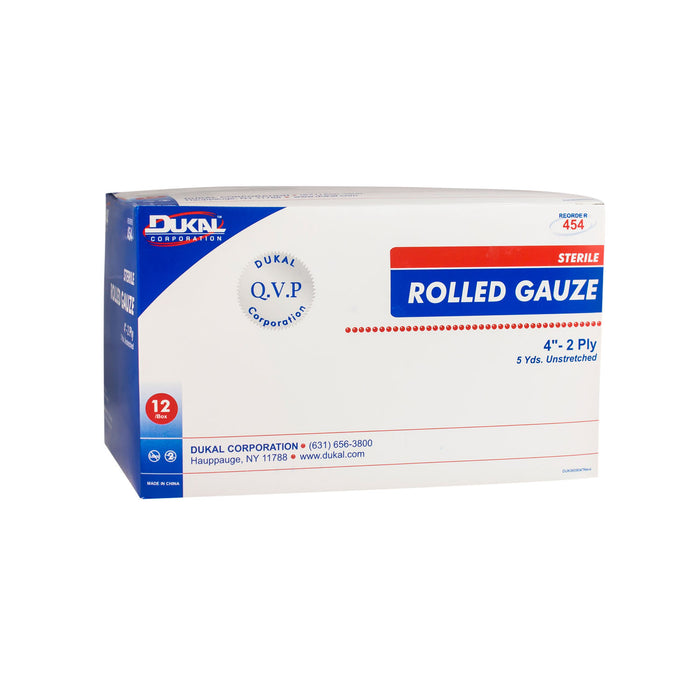 Dukal Corporation Dukal Corporation 454 Rolled Gauze 4" x 5 yd Sterile 2-Ply Supplies reLink Medical