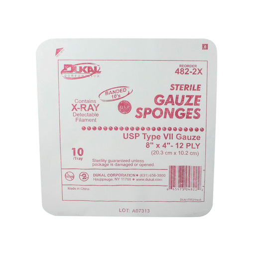 Dukal Corporation Dukal Corporation 482-2X Gauze Sponge 8" x 4" X-Ray Detectable Type Supplies reLink Medical