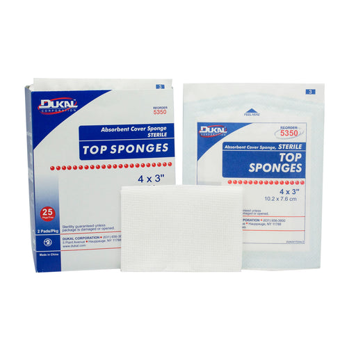 Dukal Corporation Dukal Corporation 5350 Top Sponge 4" x 3" Non-Woven Sterile 2/pk Supplies reLink Medical
