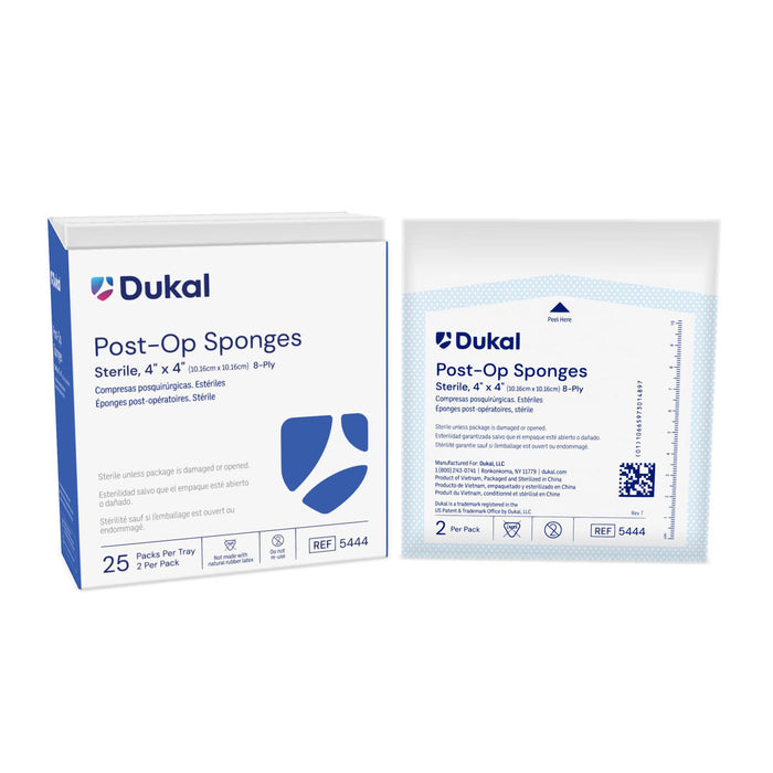 Dukal Corporation Dukal Corporation 5444 Sponge 4" x 4" Sterile Post-Op Gauze Facing Supplies reLink Medical