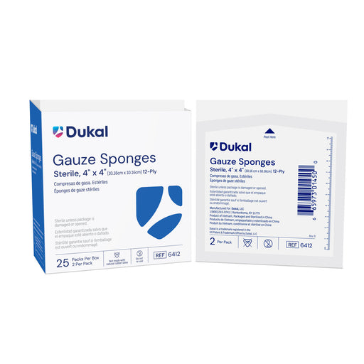Dukal Corporation Dukal Corporation 6412 Gauze Sponge 4" x 4" Sterile 12-Ply 2/pk Supplies reLink Medical