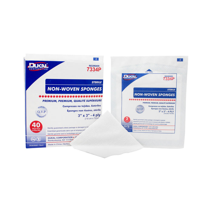 Dukal Corporation Dukal Corporation 7334P Sponge 3" x 3" Non-Woven Premium Sterile Supplies reLink Medical