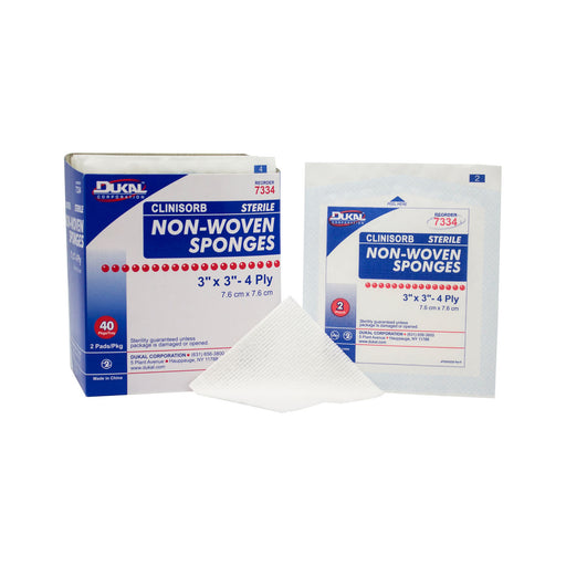 Dukal Corporation Dukal Corporation 7334 Clinisorb Non-Woven Sponge 3" x 3" 4-Ply Supplies reLink Medical