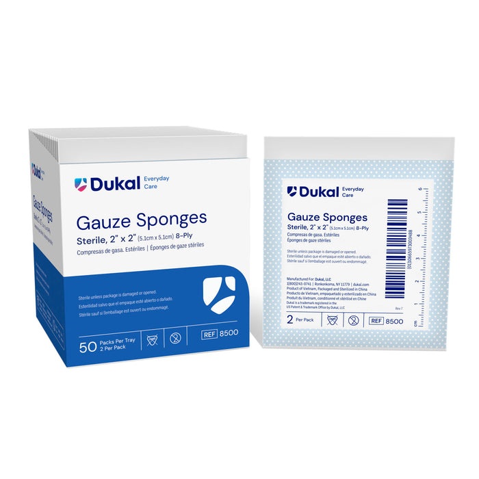 Dukal Corporation Dukal Corporation 8500 Gauze Sponge 2" x 2" Sterile 8-Ply 2/pk Supplies reLink Medical