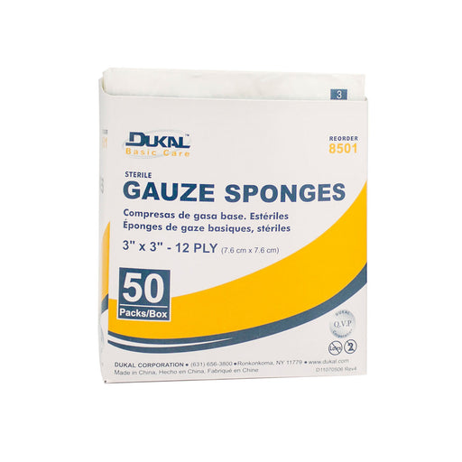 Dukal Corporation Dukal Corporation 8501 Gauze Sponge 3" x 3" Sterile 12-Ply 2/pk Supplies reLink Medical