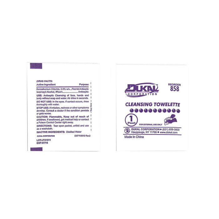 Dukal Corporation Dukal Corporation 858-1000 Cleansing Towelettes 5" x 8" Bulk 1/pk Supplies reLink Medical