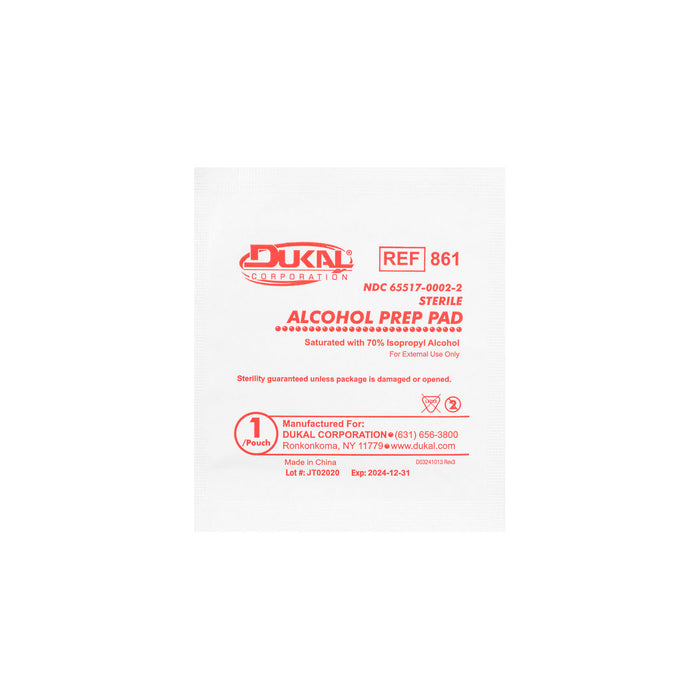 Dukal Corporation Dukal Corporation 861 Alcohol Prep Pad Large Sterile 100/bx 10 Supplies reLink Medical