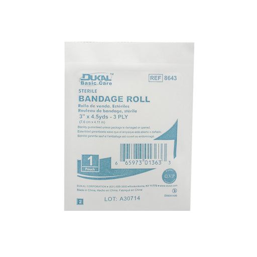 Dukal Corporation Dukal Corporation 8643 Basic Care Fluff Bandage Roll 3" x 4.5 yd Supplies reLink Medical