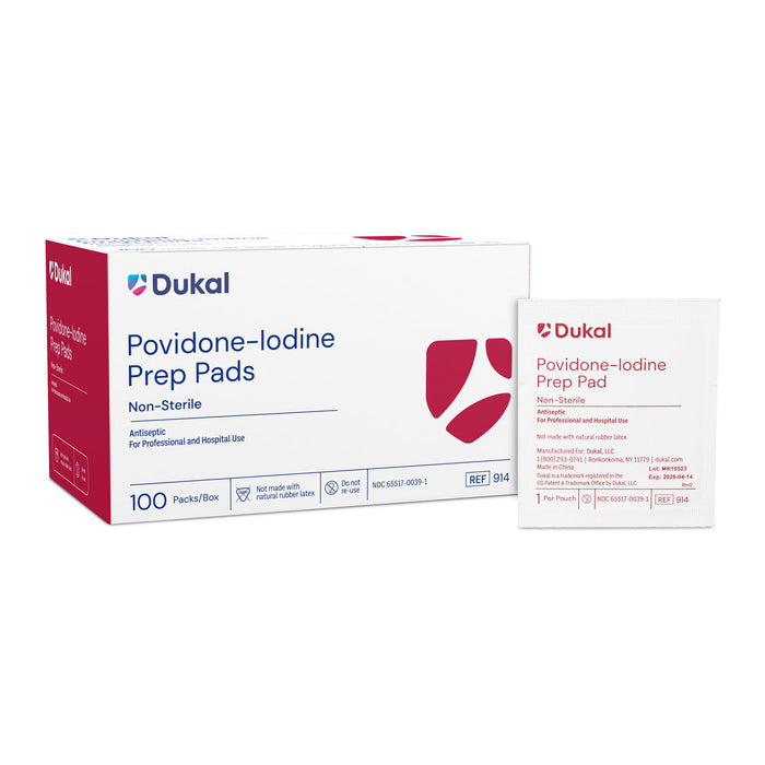 Dukal Corporation Dukal Corporation 914 PVP-I Prep Pads Medium Non-Sterile 1/pk 100 Supplies reLink Medical