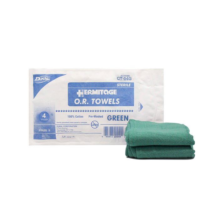 Dukal Corporation CT-04G OR Towel 17 x 26 Sterile 4s Green
