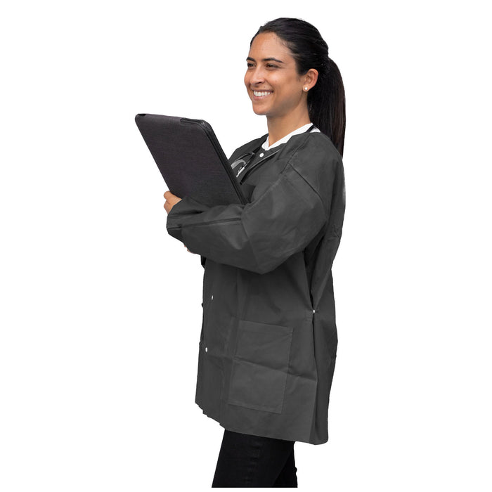 Dukal Corporation Dukal Corporation UGJ-6500-L FitMe Lab Jackets Large Black Supplies reLink Medical