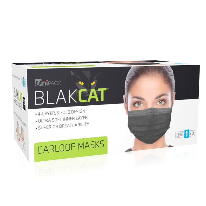 Dukal Corporation Dukal Corporation ULM-6180 BlakCat Mask Level 1 Ear-Loop Black Supplies reLink Medical
