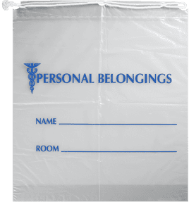 ASP Global ASP Global G115 Belongings Bag 20" x 20" x 3" Drawstring Clear/ Supplies reLink Medical
