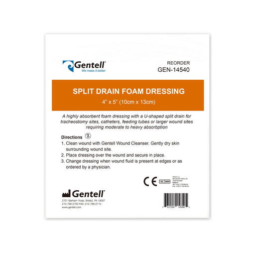 Gentell Gentell GEN-14540 Non-Bordered Split Drain Dressing 4" x 5" Supplies reLink Medical