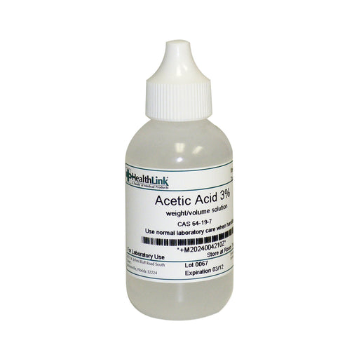 EDM3 Company LLC EDM3 Company LLC 400421 Acetic Acid 3% Dropper Bottle 2 oz Supplies reLink Medical
