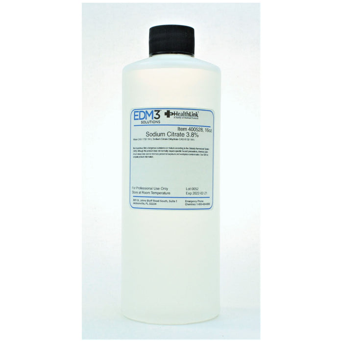 EDM3 Company LLC EDM3 Company LLC 400528 Sodium Citrate 3.8% 16oz Supplies reLink Medical