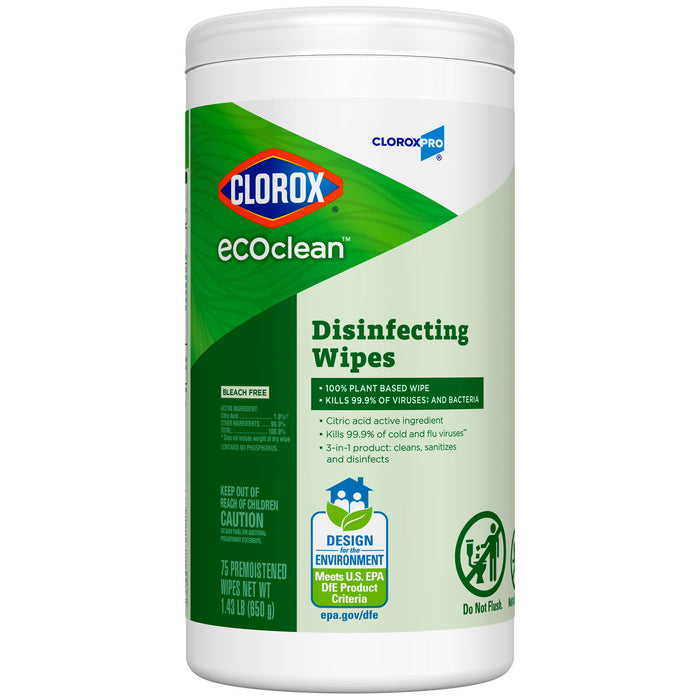 Clorox Sales Company 60605 EcoClean Disinfecting Wipes 75 ct