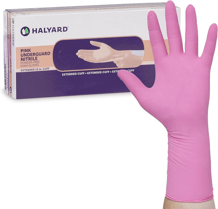 O&M Halyard O&M Halyard 47452 UNDERGUARD Nitrile Exam Gloves Pink Powder-Free Supplies reLink Medical