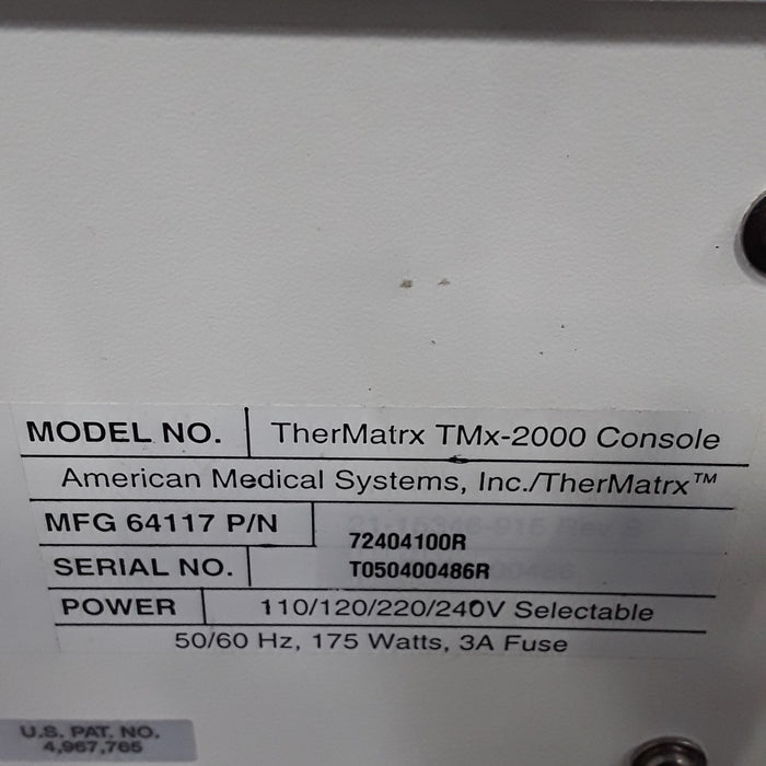 Thermatrx TMX2000 Thermotherapy Unit